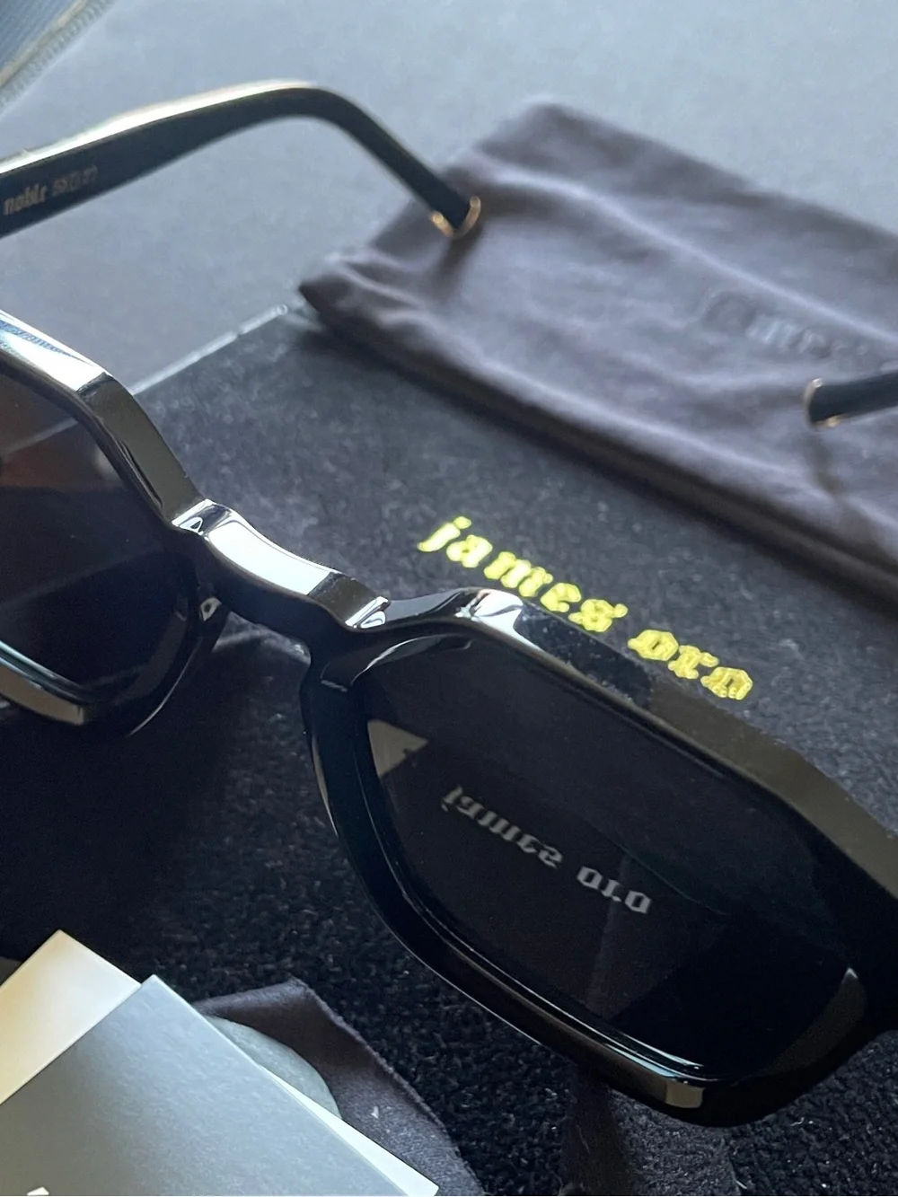 James Oro Black and Gold Designer Sunglasses